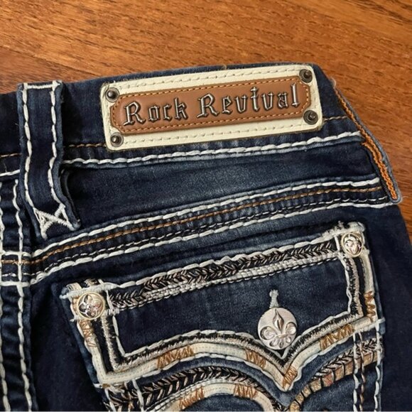 NWOT Rock Revival Yui Dark-wash Skinny Jeans 26 - Picture 2 of 6